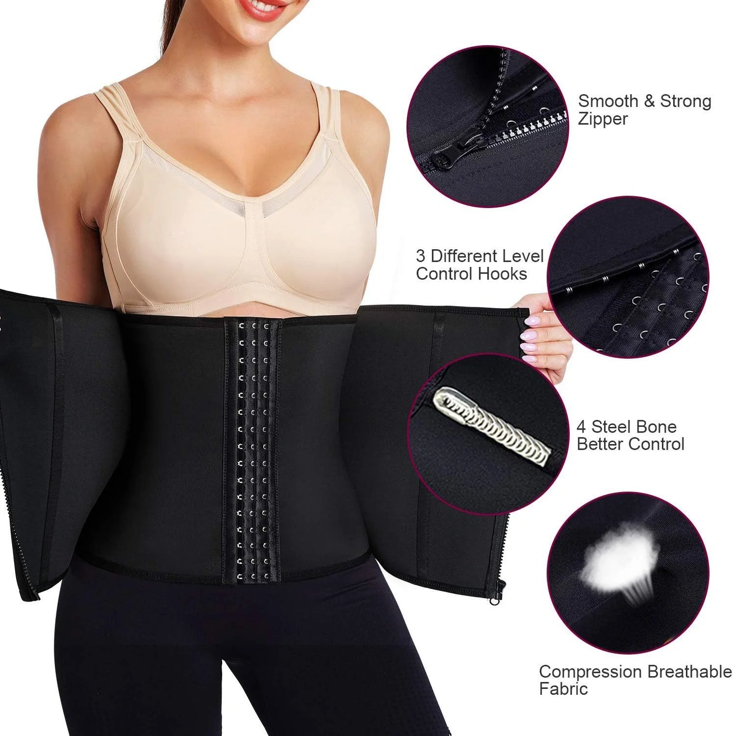 Women's Shapewear Post Surgical Tummy Control Compression Shapewear Buckle Body Contouring Suitable for wearing with dresses