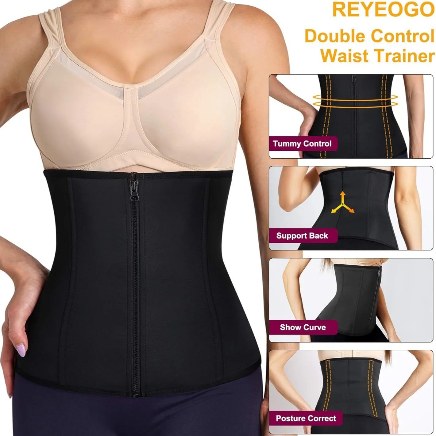 Women's Shapewear Post Surgical Tummy Control Compression Shapewear Buckle Body Contouring Suitable for wearing with dresses