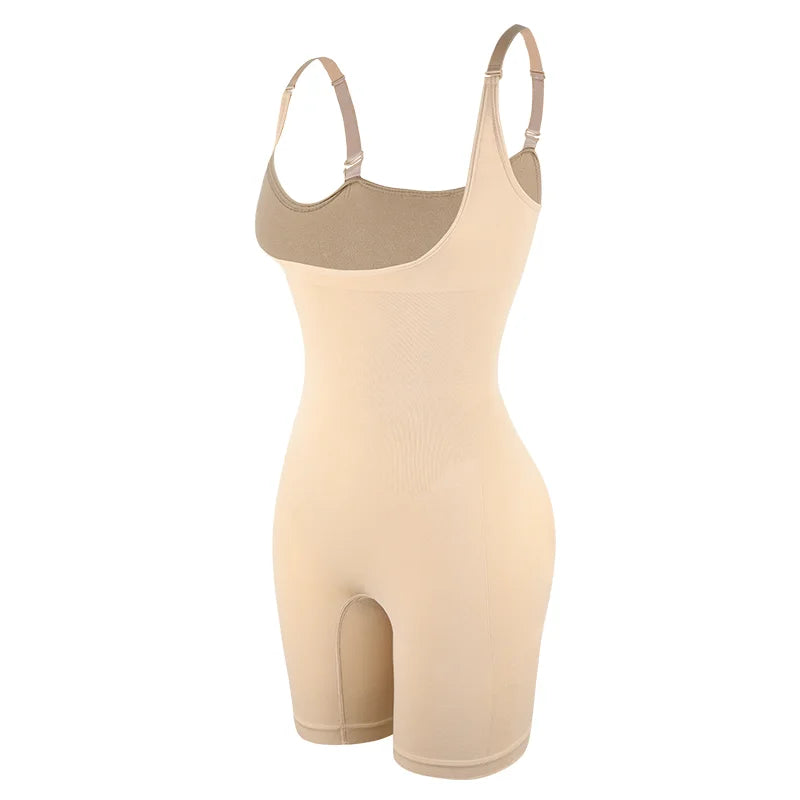 Shapewear Bodysuit for Women Underbust Full Body Shaper Slimming Short Tummy Control Waist Trainer Open Crotch Corset Fajas