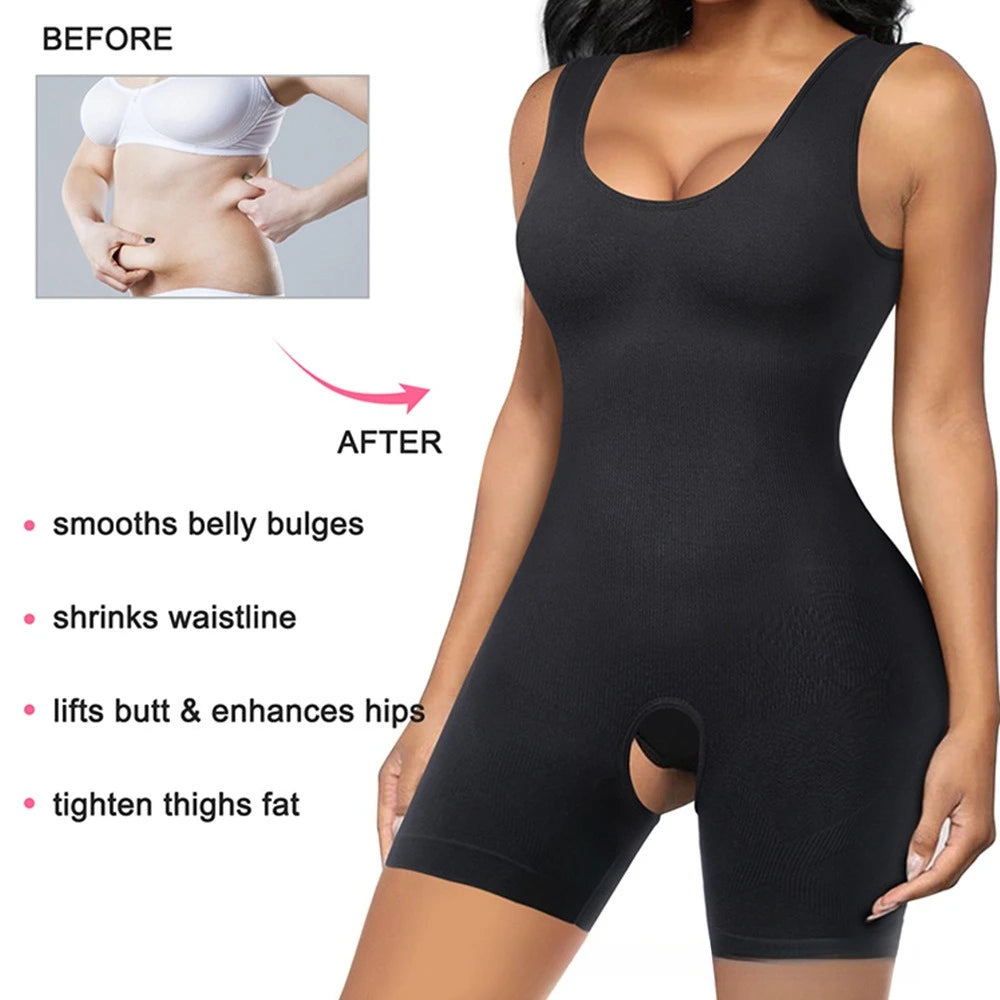 Shapewear One-Piece Body Sculpting Underwear Large Size Hip Lifting Tummy Control Open Bottom Briefs Comfortable Underwear