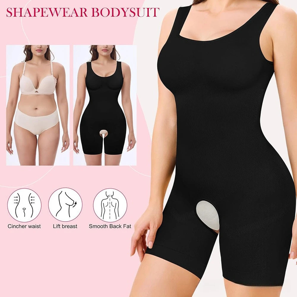 Shapewear One-Piece Body Sculpting Underwear Large Size Hip Lifting Tummy Control Open Bottom Briefs Comfortable Underwear