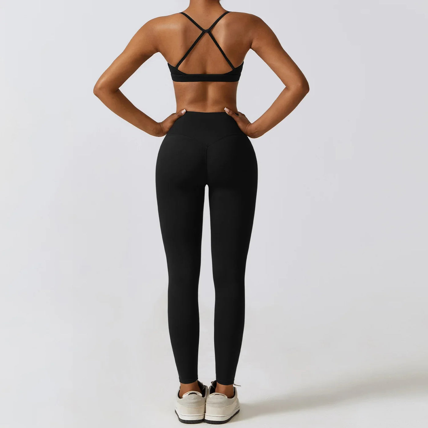 3 Piece Fitness Yoga Set for Women | Solid Color Stretch Sportswear with Bra