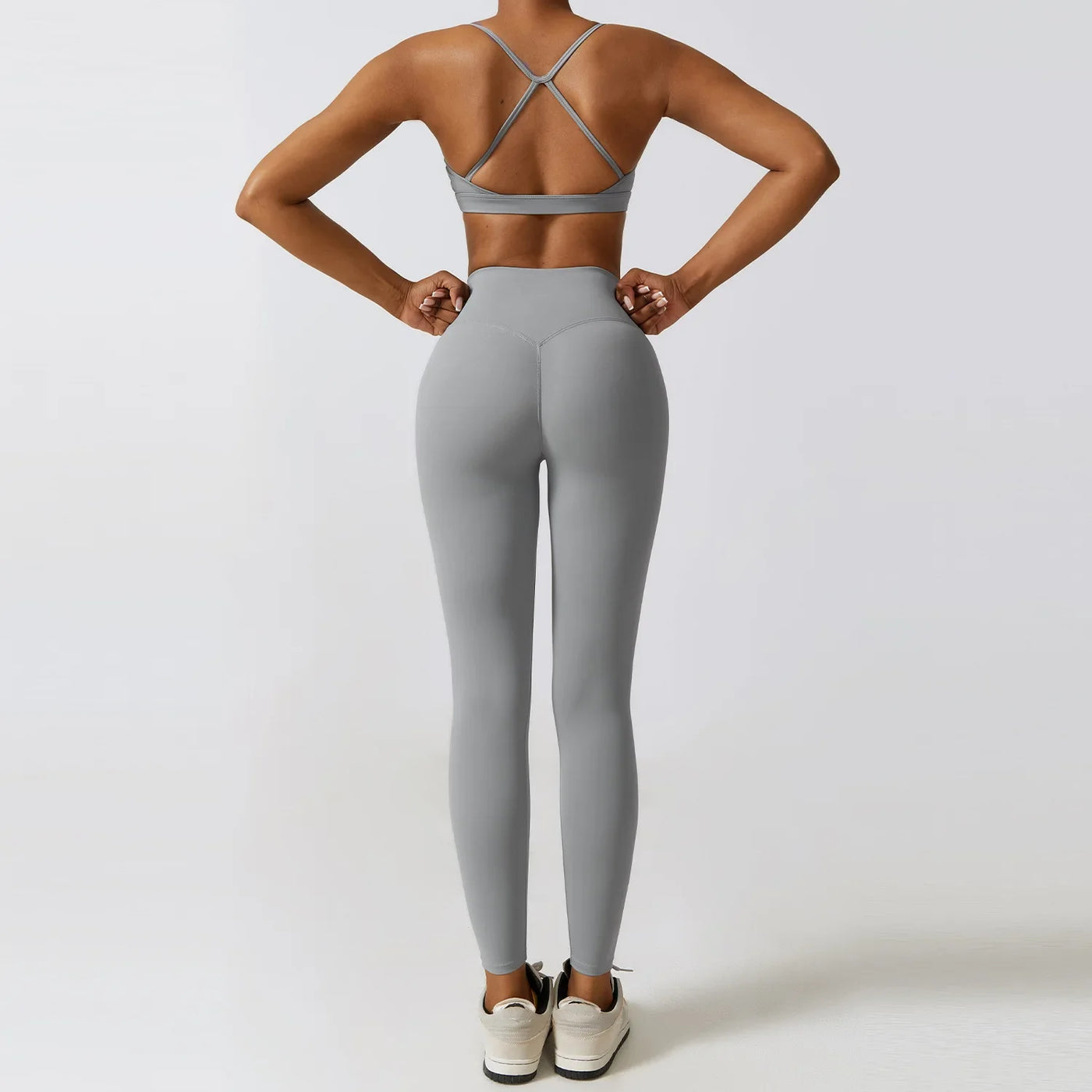 3 Piece Fitness Yoga Set for Women | Solid Color Stretch Sportswear with Bra
