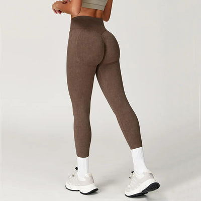 Impact Seamless Yoga Pants for Women | High Waist Ribbed Scrunch Bum Leggings