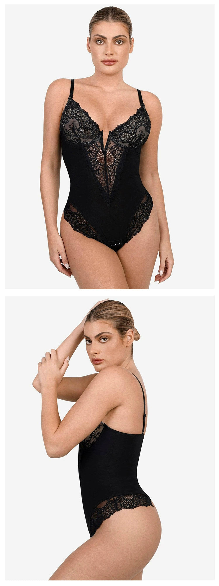 American Lace Cut Out Jumpsuit | Plus Size Belly Control & Hip Lifting Shapewear