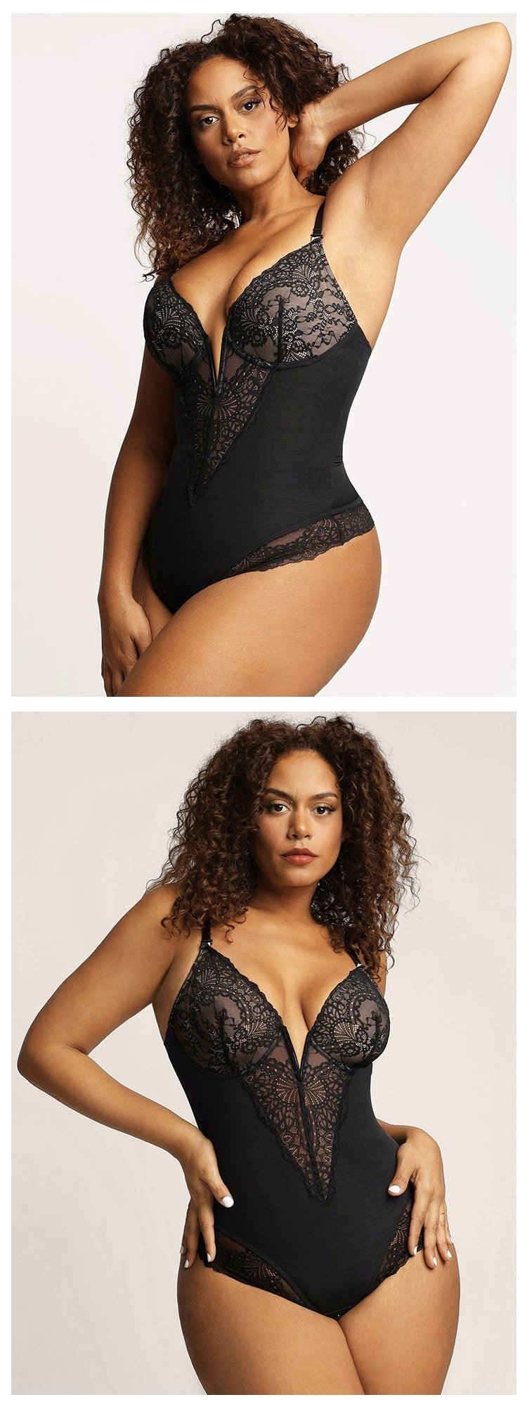 American Lace Cut Out Jumpsuit | Plus Size Belly Control & Hip Lifting Shapewear