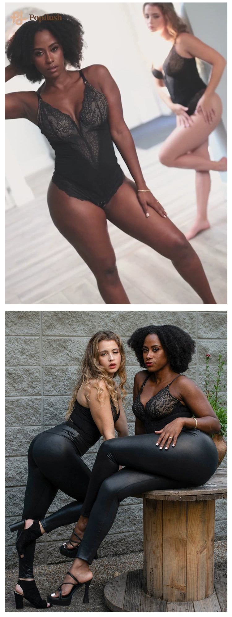 American Lace Cut Out Jumpsuit | Plus Size Belly Control & Hip Lifting Shapewear