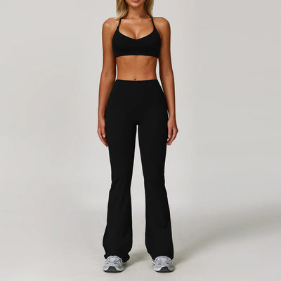 Women's Breathable Yoga Wear | Solid Design with Utility Pockets