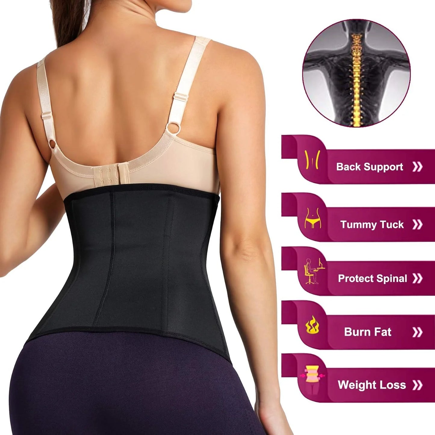 Women's Shapewear Post Surgical Tummy Control Compression Shapewear Buckle Body Contouring Suitable for wearing with dresses