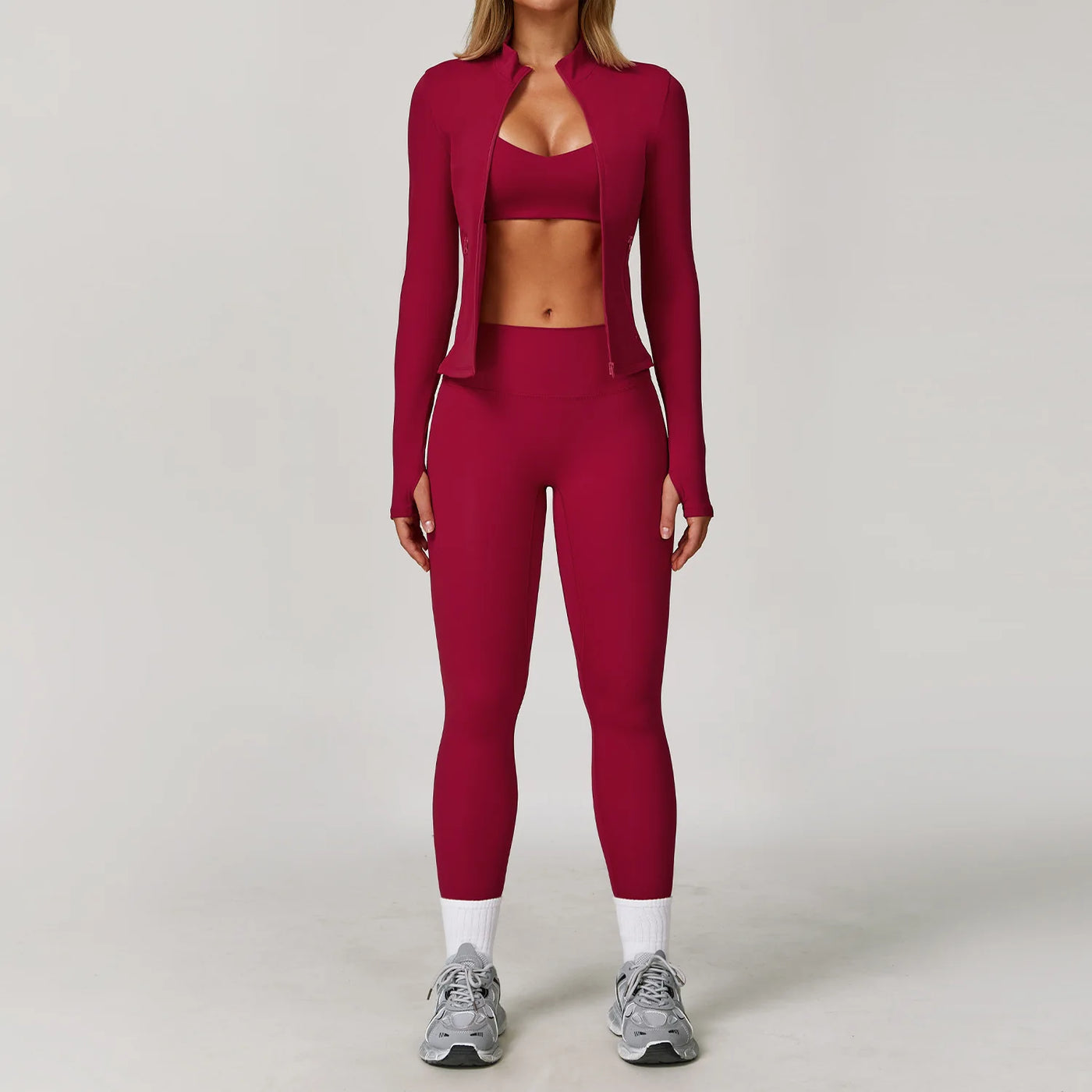 Women's Yoga Set 3 Pieces Quick Dry Stretch Workout Outfit