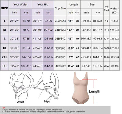 V Neck Spaghetti Strap Bodysuit | Compression Shapewear | Slimming Body Shaper for Women
