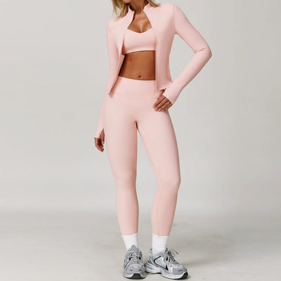Women's Yoga Set 3 Pieces Quick Dry Stretch Workout Outfit