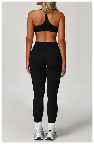 Women's Breathable Yoga Wear | Solid Design with Utility Pockets