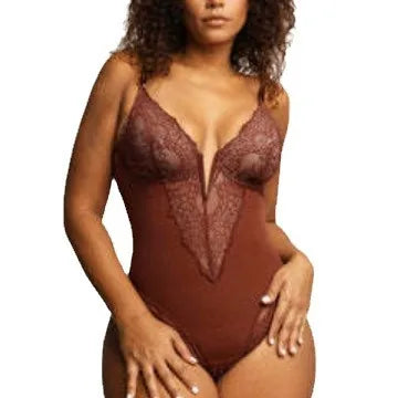 Sexy Lace Hollow out Bodysuit apewear Underwear for Women Tummy Control Butt Lifting plus Size Nylon Fabric All Seasons Wear
