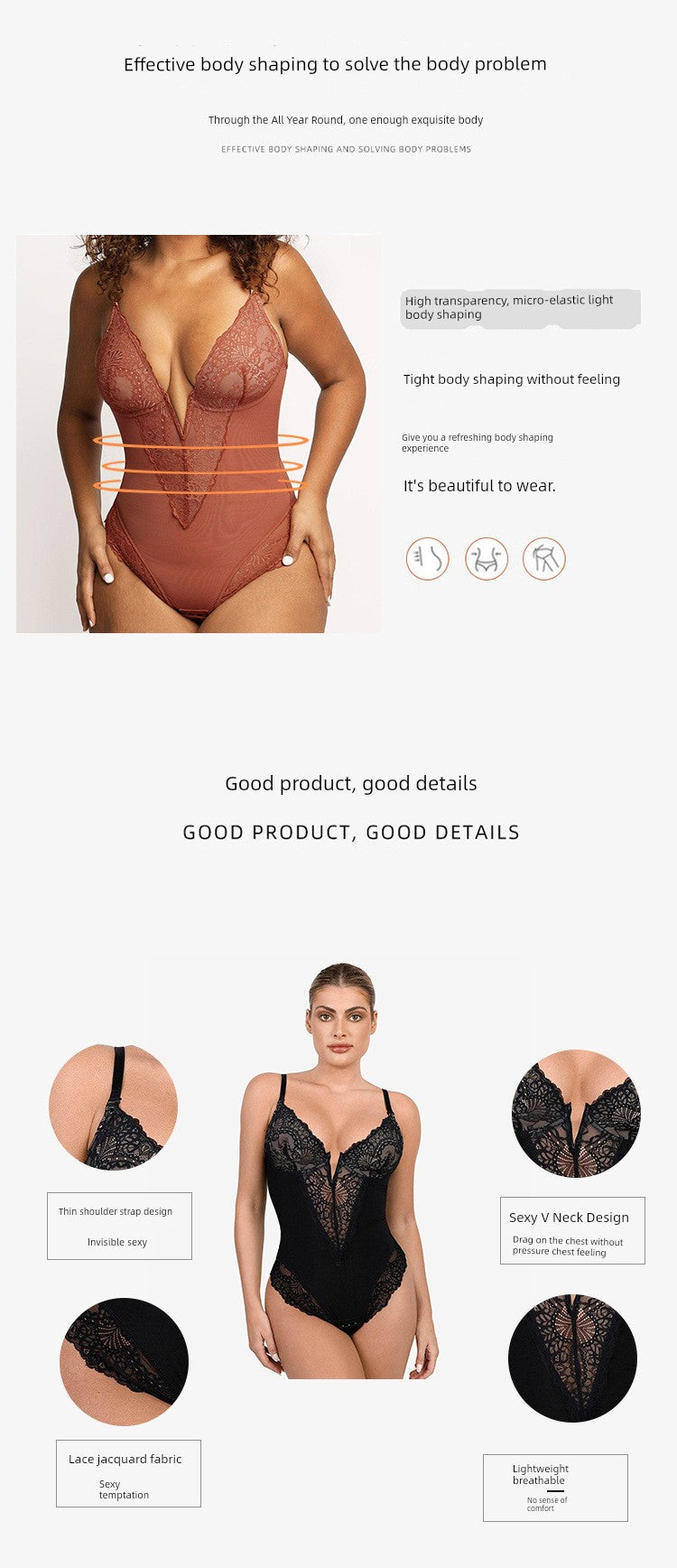 American Lace Cut Out Jumpsuit | Plus Size Belly Control & Hip Lifting Shapewear