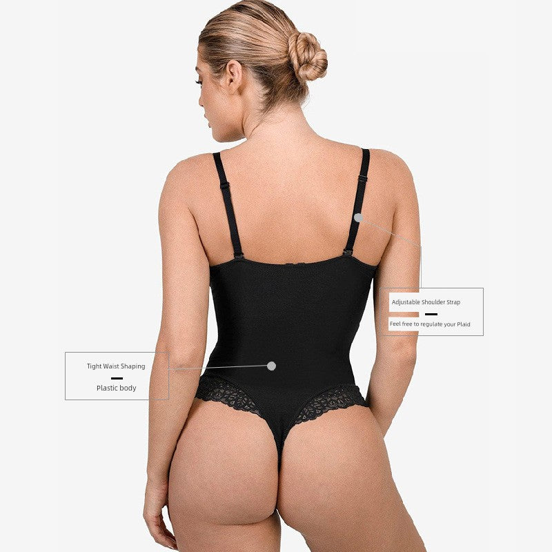 American Lace Cut Out Jumpsuit | Plus Size Belly Control & Hip Lifting Shapewear