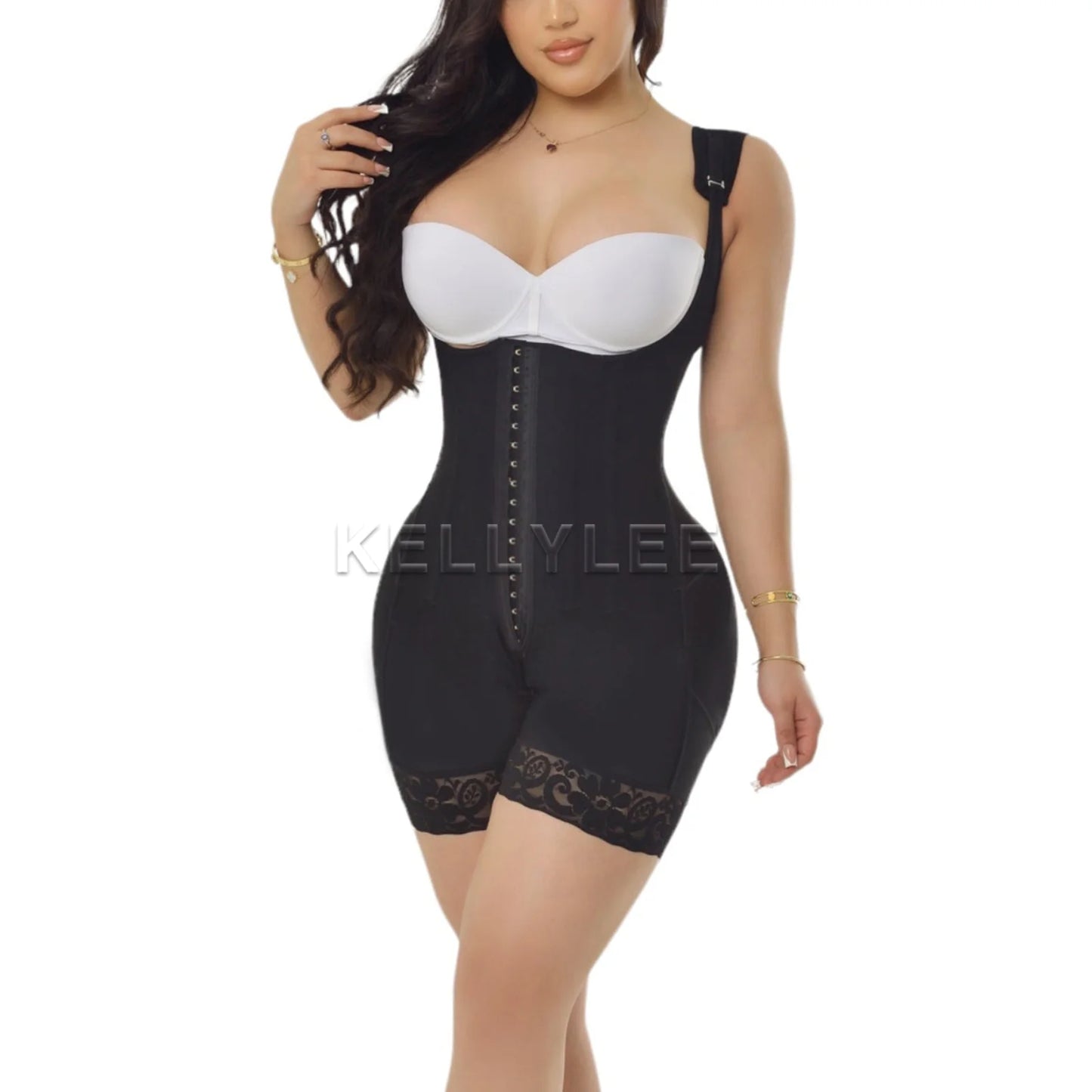Shaped Up Open-Breasted Shapewear Modeling Fajas Colombianas Medium Shaped Front Breasted Sexy Bodysuits with Adjustable Straps