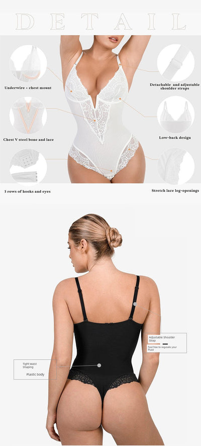 American Lace Cut Out Jumpsuit | Plus Size Belly Control & Hip Lifting Shapewear