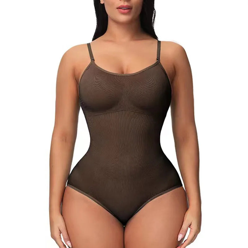 V Neck Spaghetti Strap Bodysuit | Compression Shapewear | Slimming Body Shaper for Women