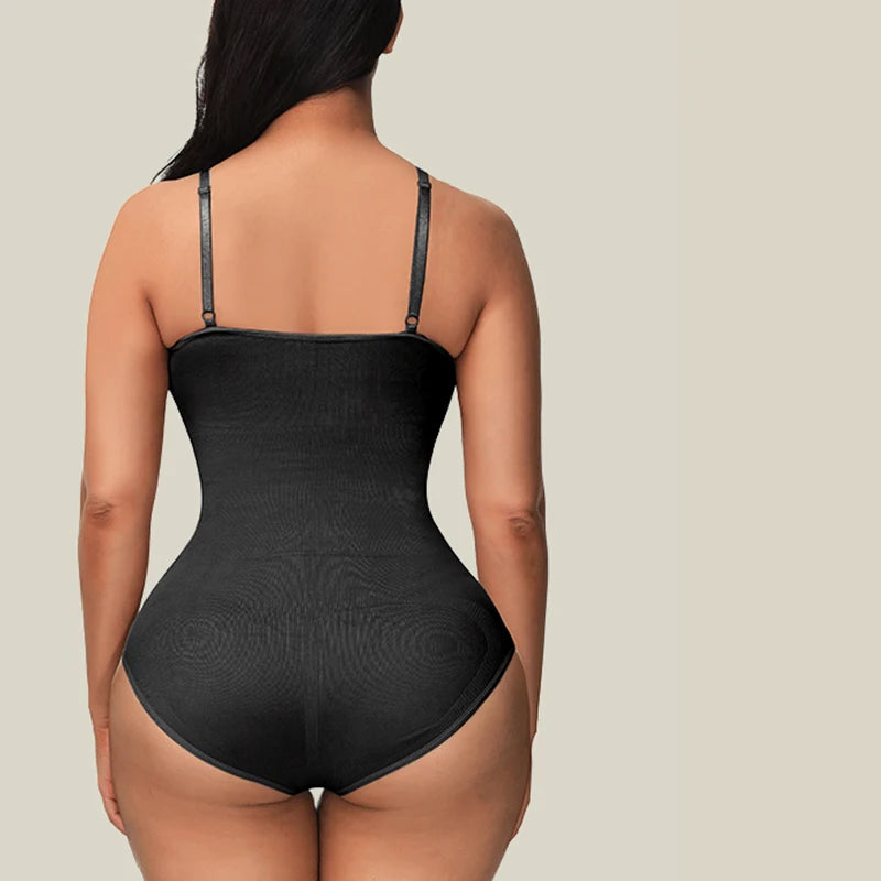 V Neck Spaghetti Strap Bodysuit | Compression Shapewear | Slimming Body Shaper for Women