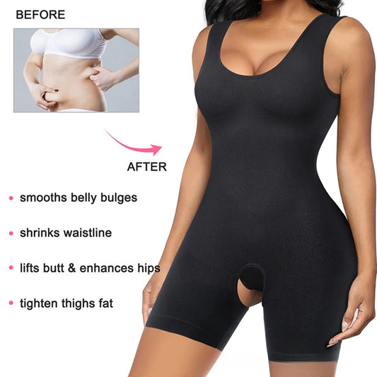 Shapewear One-Piece Body Sculpting Underwear Large Size Hip Lifting Tummy Control Open Bottom Briefs Comfortable Underwear