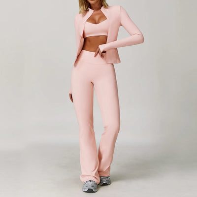 Women's Yoga Set 3 Pieces Quick Dry Stretch Workout Outfit