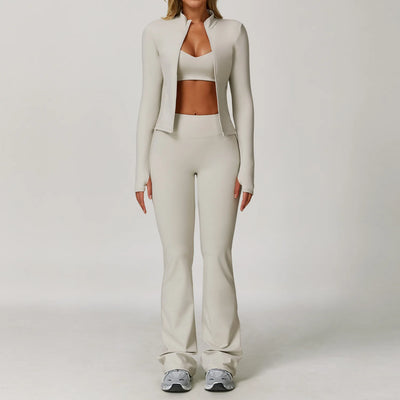 Women's Yoga Set 3 Pieces Quick Dry Stretch Workout Outfit