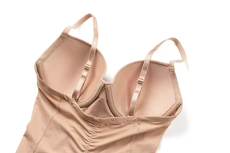 Shapewear Bodysuit for Women | Slimming Waist Trainer V Neck Jumpsuit with Underwire Bra