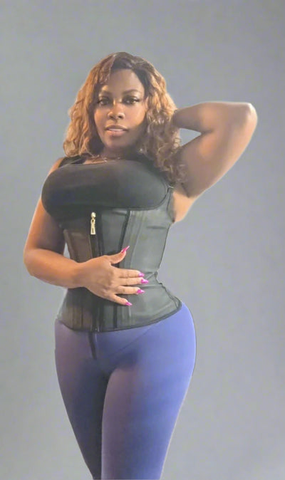 Body Shaper Shapewear Women Vest Tops Double Compression Waist Trainer Corset Adjustable Zipper and Hook-eyes
