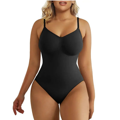 V Neck Spaghetti Strap Bodysuit | Compression Shapewear | Slimming Body Shaper for Women