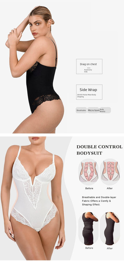 American Lace Cut Out Jumpsuit | Plus Size Belly Control & Hip Lifting Shapewear