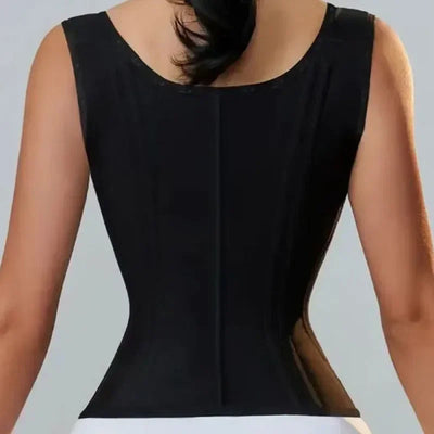 Body Shaper Shapewear Women Vest Tops Double Compression Waist Trainer Corset Adjustable Zipper and Hook-eyes