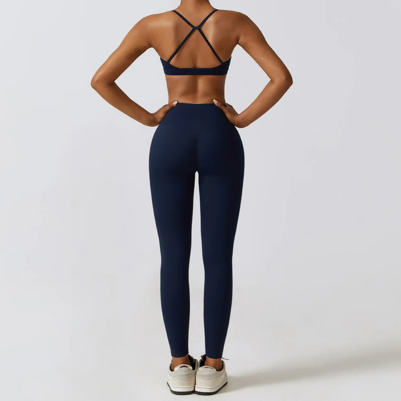 3 Piece Fitness Yoga Set for Women | Solid Color Stretch Sportswear with Bra
